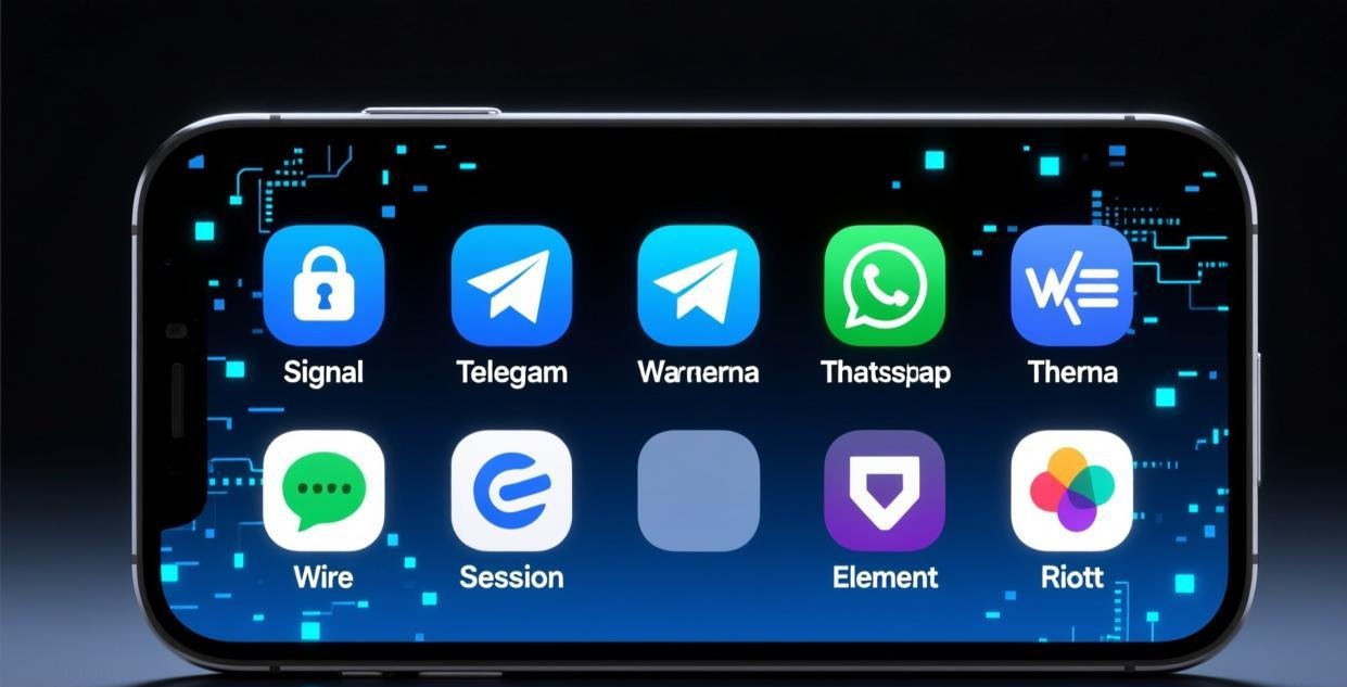 八款免费加密聊天软件图标展示